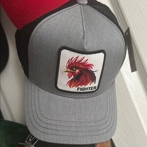 Gray Fighter Rooster Cap